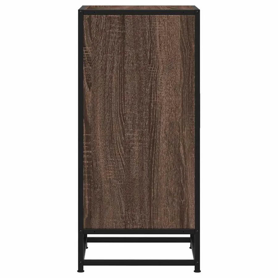 Buffet chêne marron 35,5x35x76 cm bois d'ingénierie et métal - 6