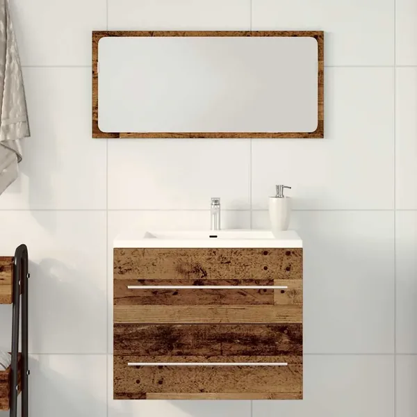 Meuble de salle de bain vieux bois 60x38,5x48 cm
