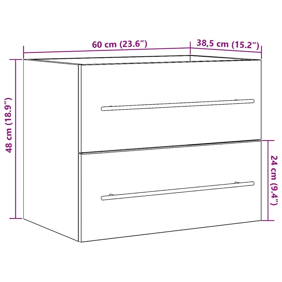 Meuble de salle de bain vieux bois 60x38,5x48 cm - 12