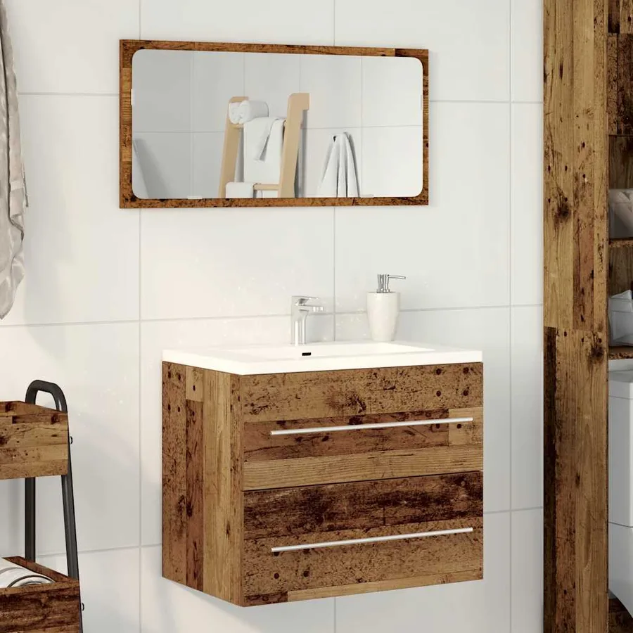 Meuble de salle de bain vieux bois 60x38,5x48 cm - 3