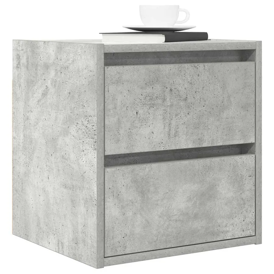 Table de chevet murale gris béton 38x34x40 cm - 4