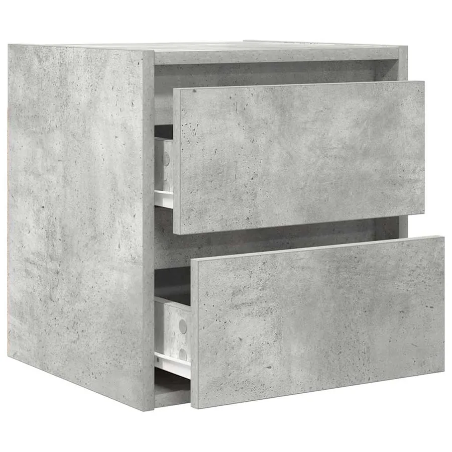 Table de chevet murale gris béton 38x34x40 cm - 5