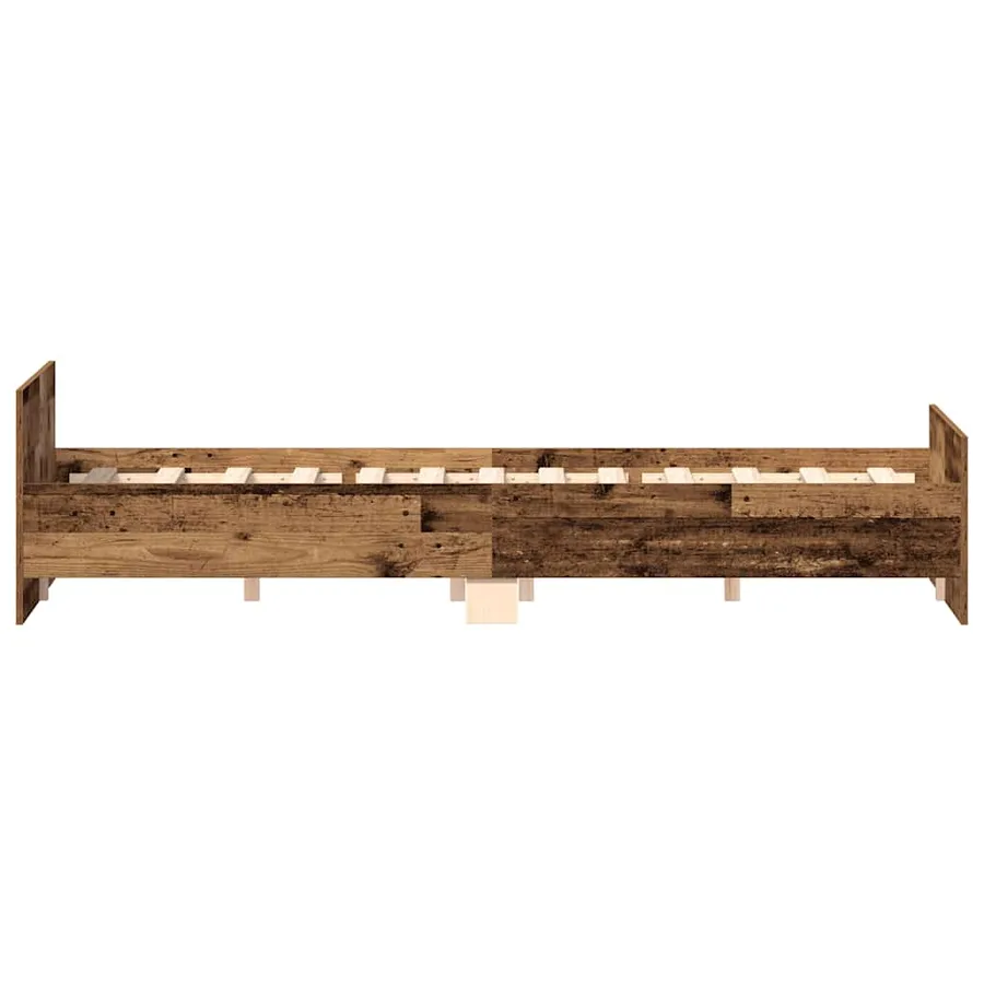 Cadre de lit sans matelas vieux bois 150x200 cm bois ingénierie - 7