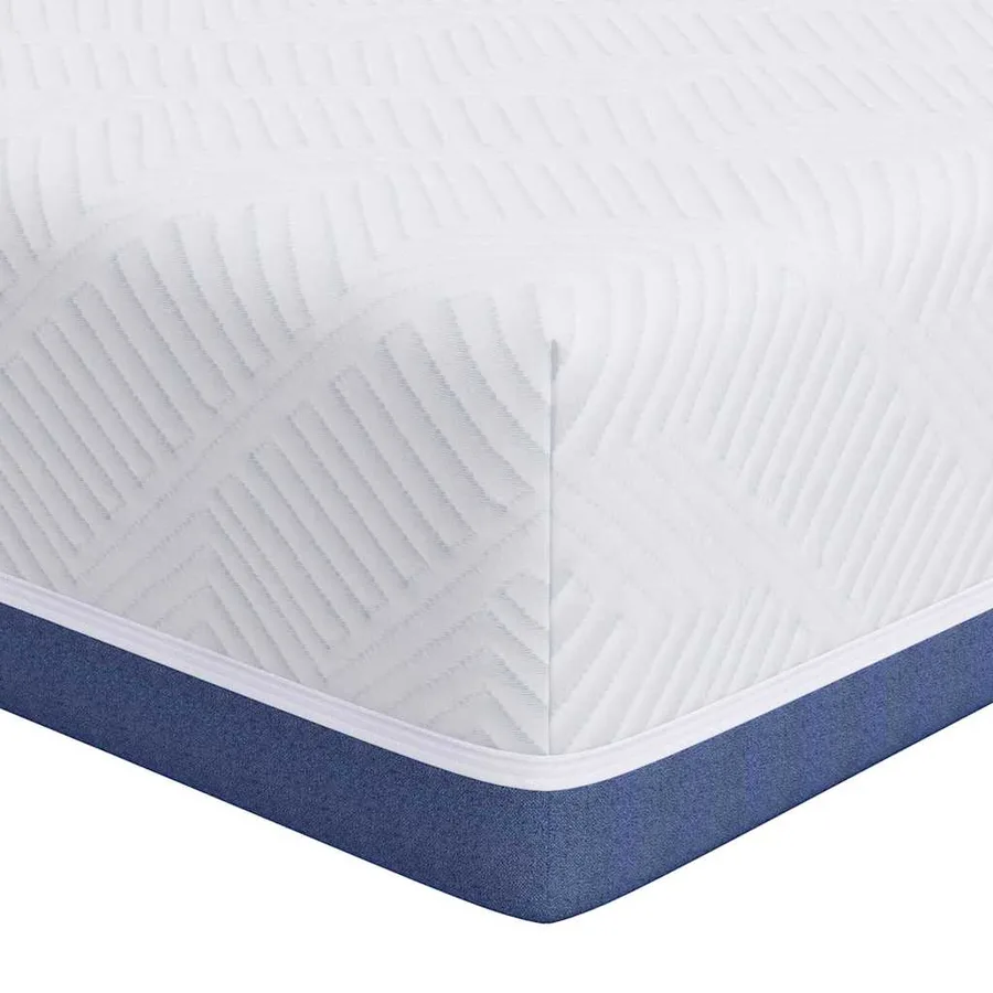 Matelas Blanc et Bleu 90 x 200 cm Tissu jacquard - 2