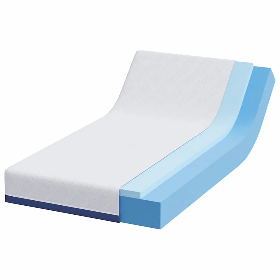 Matelas Blanc et Bleu 90 x 200 cm Tissu jacquard - 3