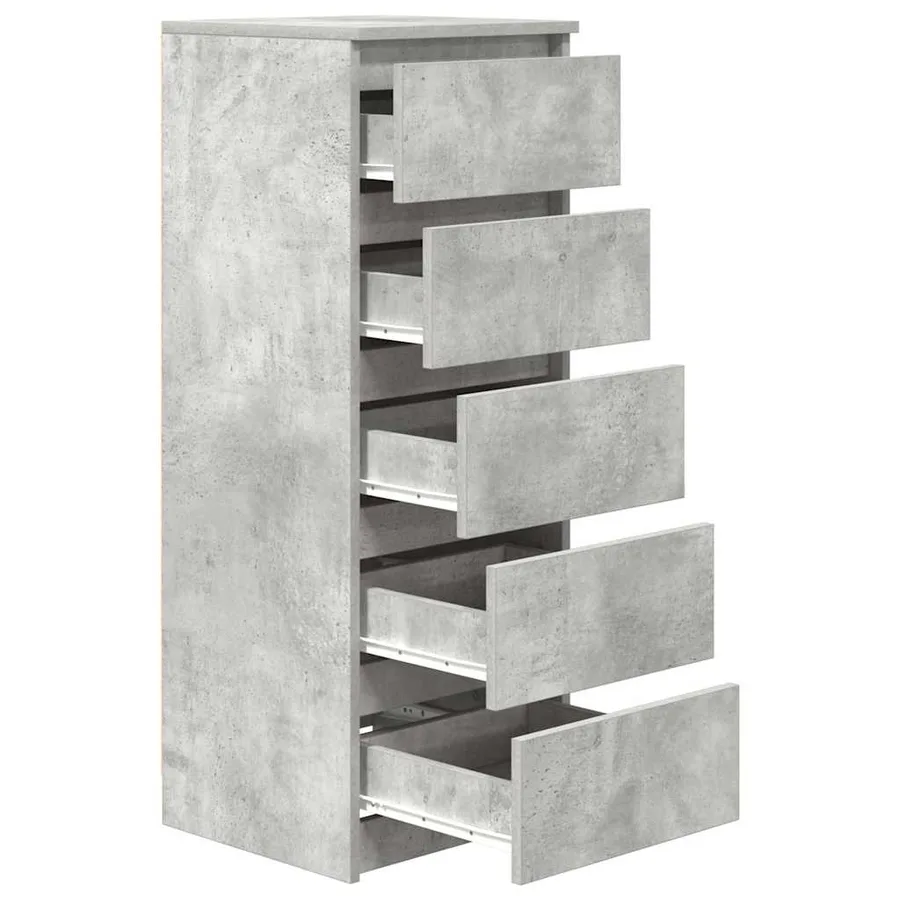 Buffet avec tiroirs gris béton 37,5x35x99 cm bois d'ingénierie - 5