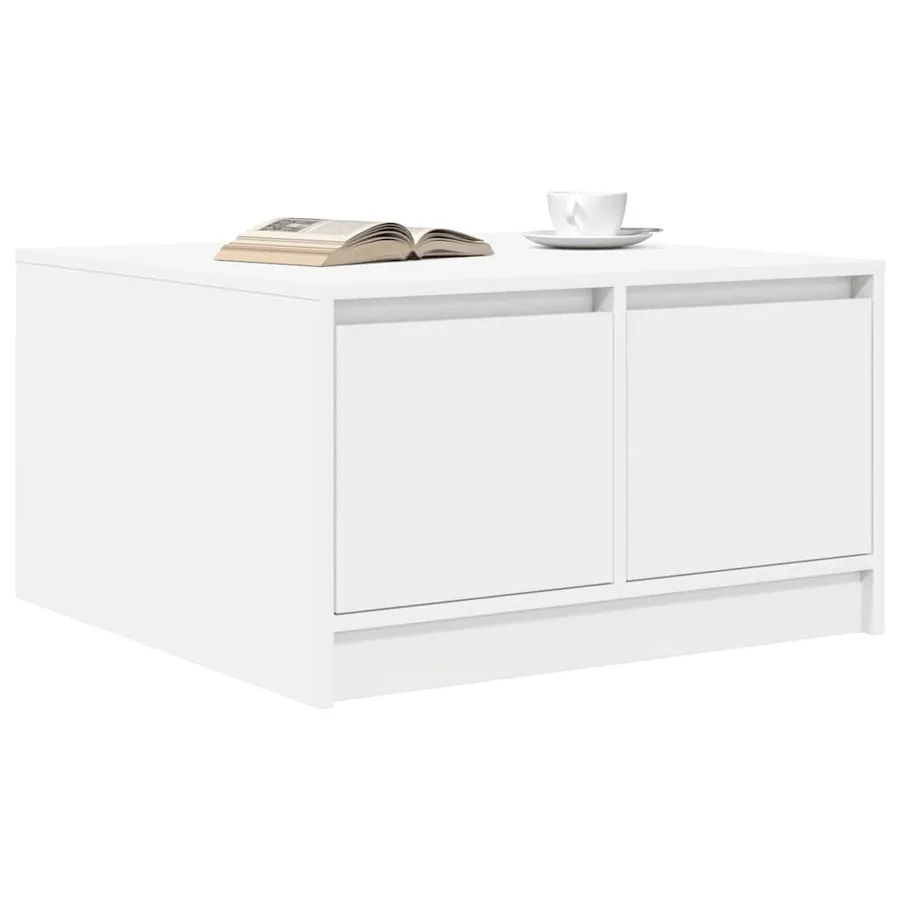 Table basse avec tiroirs blanc 70,5x70x40 cm - 4