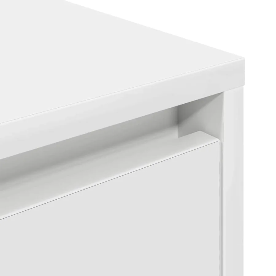Tables de chevet avec lumières LED 2 pcs blanc 38x34x50 cm - 14