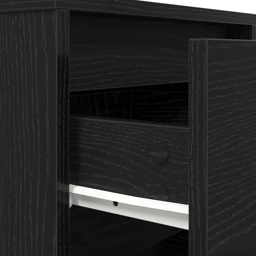Table de chevet avec lumières LED noir 38x34x50 cm - 10