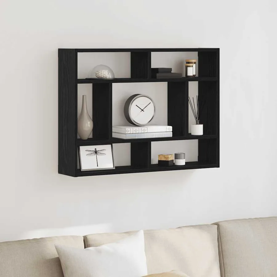 Étagère murale Chêne noir 75x16x55 cm Bois d'ingénierie - 3
