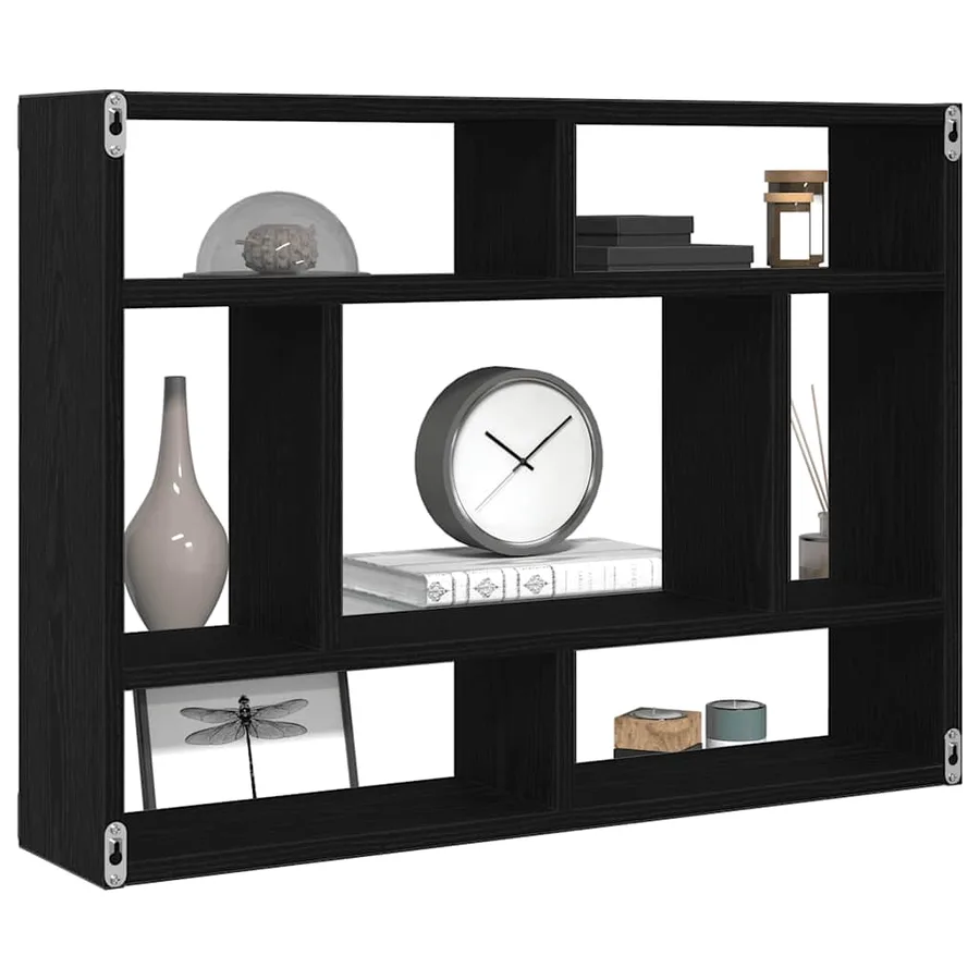 Étagère murale Chêne noir 75x16x55 cm Bois d'ingénierie - 4