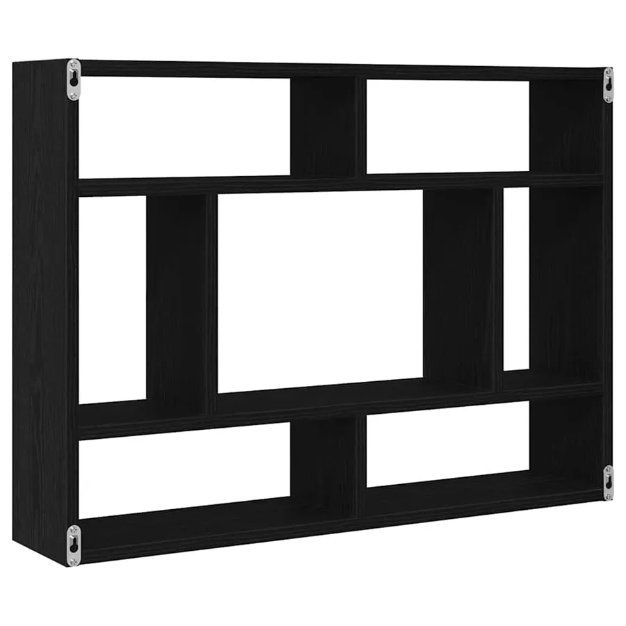 Étagère murale Chêne noir 75x16x55 cm Bois d'ingénierie - 7