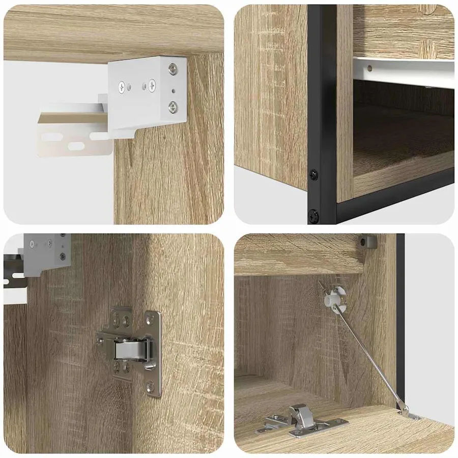 Ensemble de mobilier de salle de bain avec étagère 5 pcs Beige - 10
