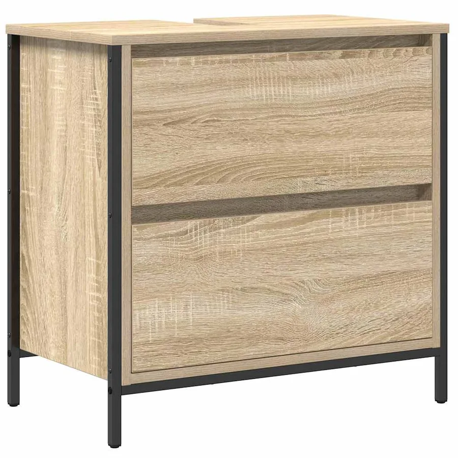 Ensemble de mobilier de salle de bain avec étagère 5 pcs Beige - 6