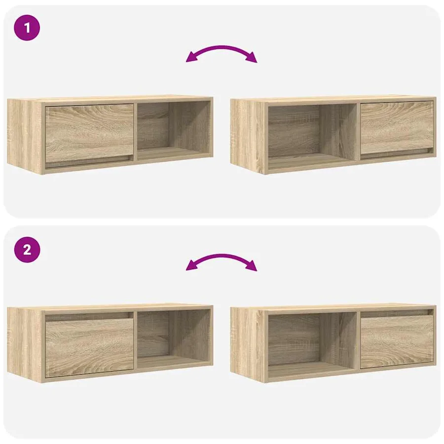 Meubles TV 2 pcs chêne sonoma 80x31x25,5 cm bois d'ingénierie - 10