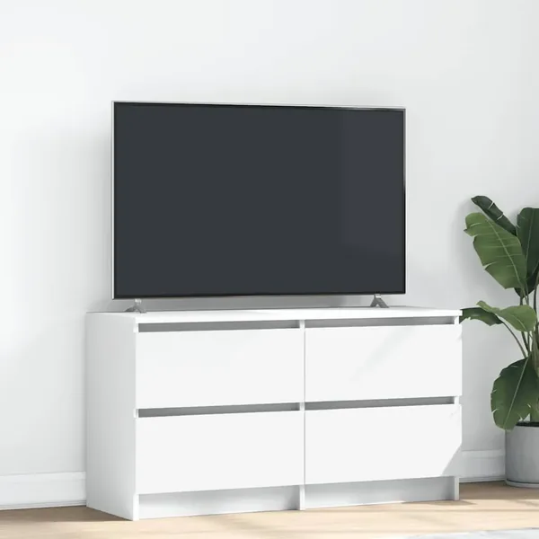 Meuble TV blanc 100x35x54 cm bois d'ingénierie