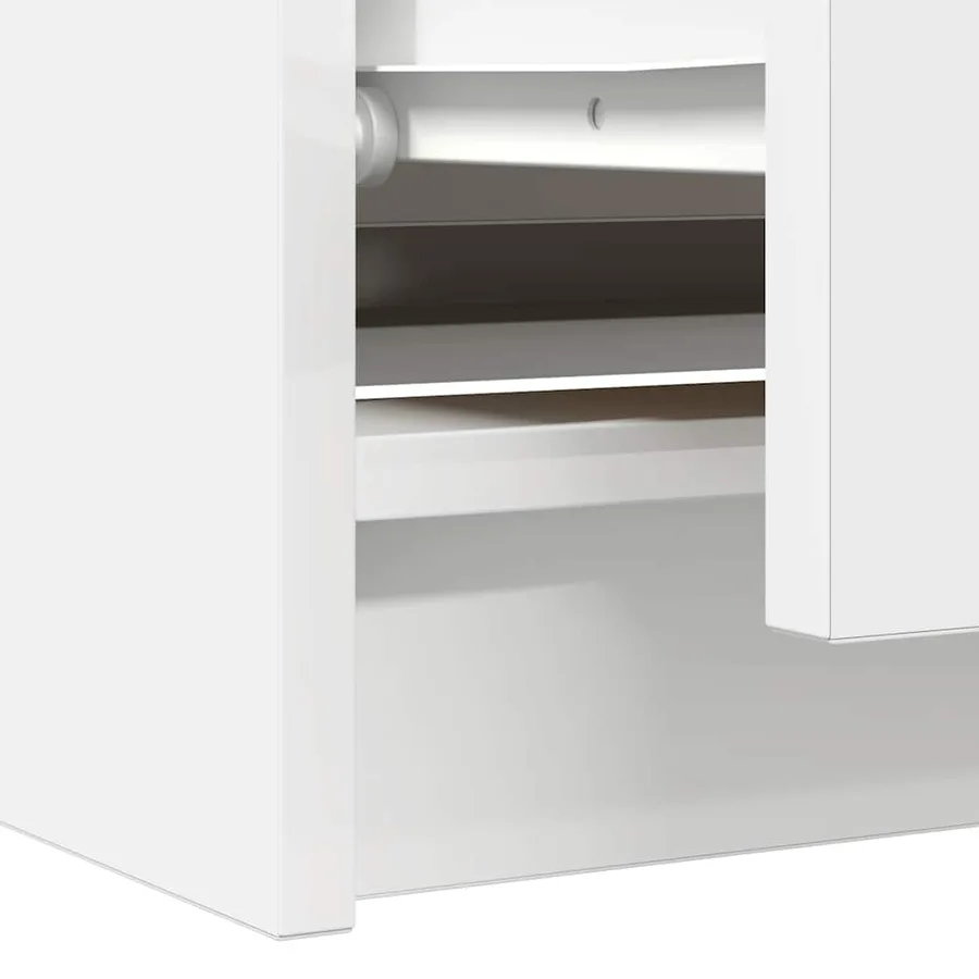 Meuble TV blanc 100x35x54 cm bois d'ingénierie - 10