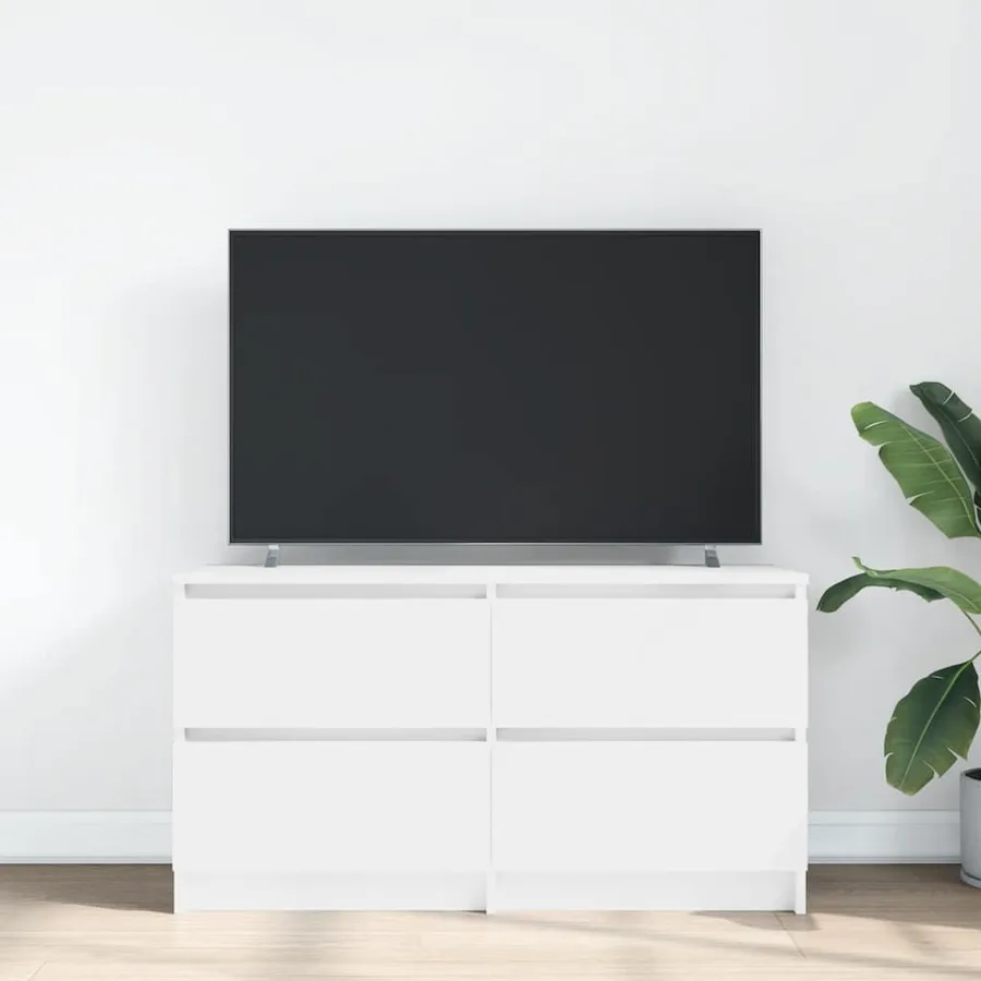 Meuble TV blanc 100x35x54 cm bois d'ingénierie - 3