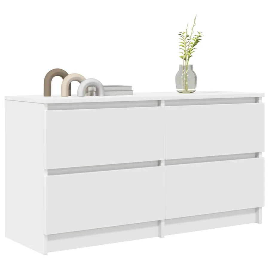 Meuble TV blanc 100x35x54 cm bois d'ingénierie - 4