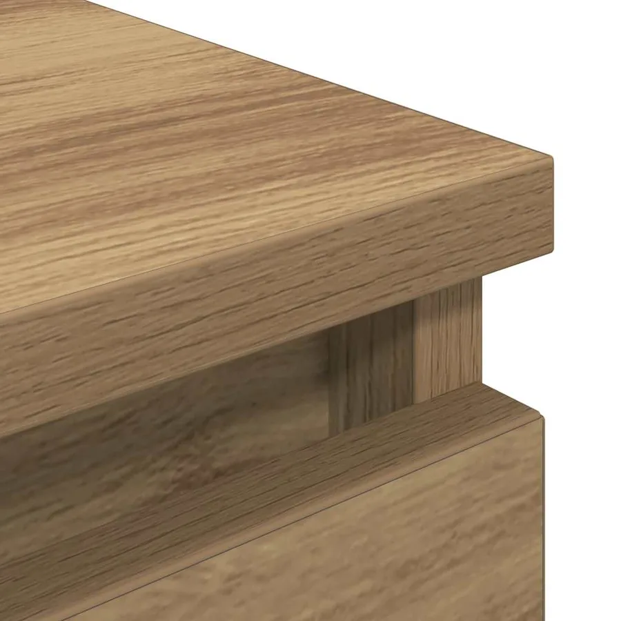 Meuble TV chêne artisanal 100x35x54 cm bois d'ingénierie - 9