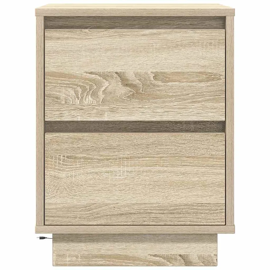 Table de chevet avec lumières LED chêne sonoma 38x34x50 cm - 6