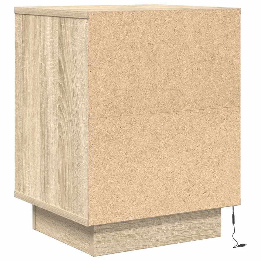 Table de chevet avec lumières LED chêne sonoma 38x34x50 cm - 8