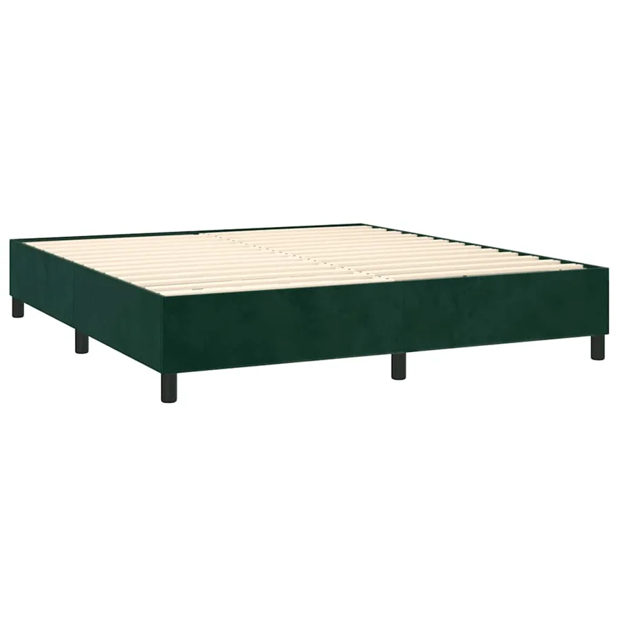 Sommier à lattes de lit matelas et LED Vert foncé 180x200 cm - 5