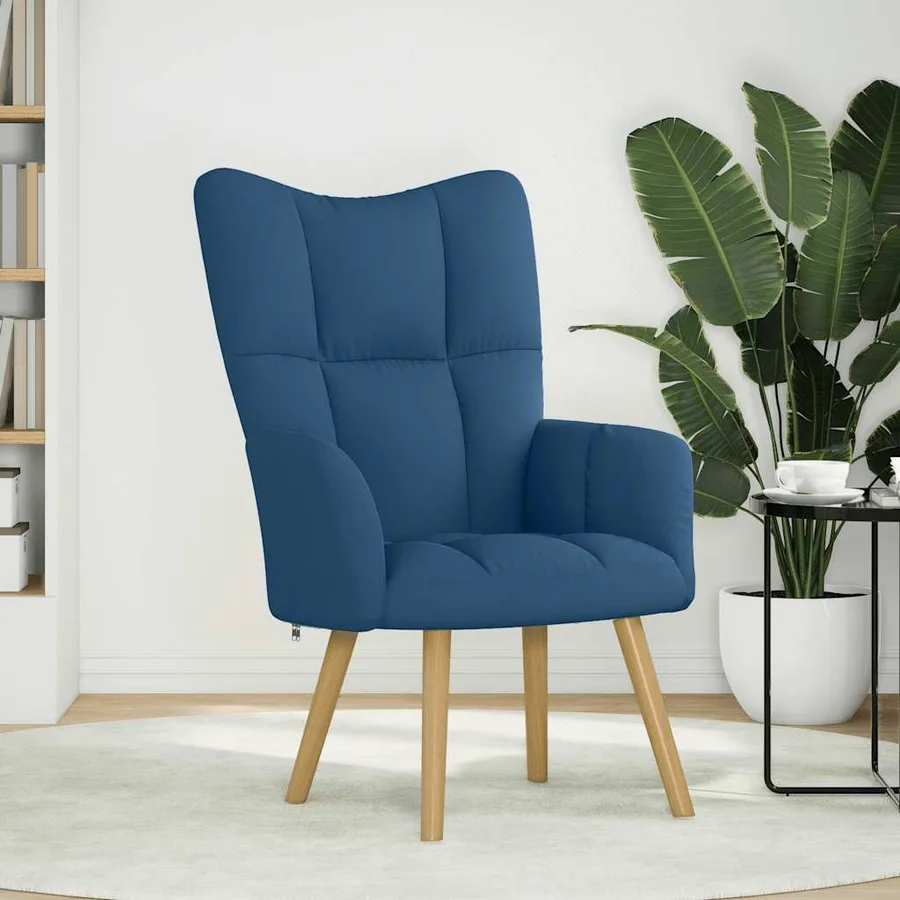 Chaise de relaxation Bleu Tissu - 2