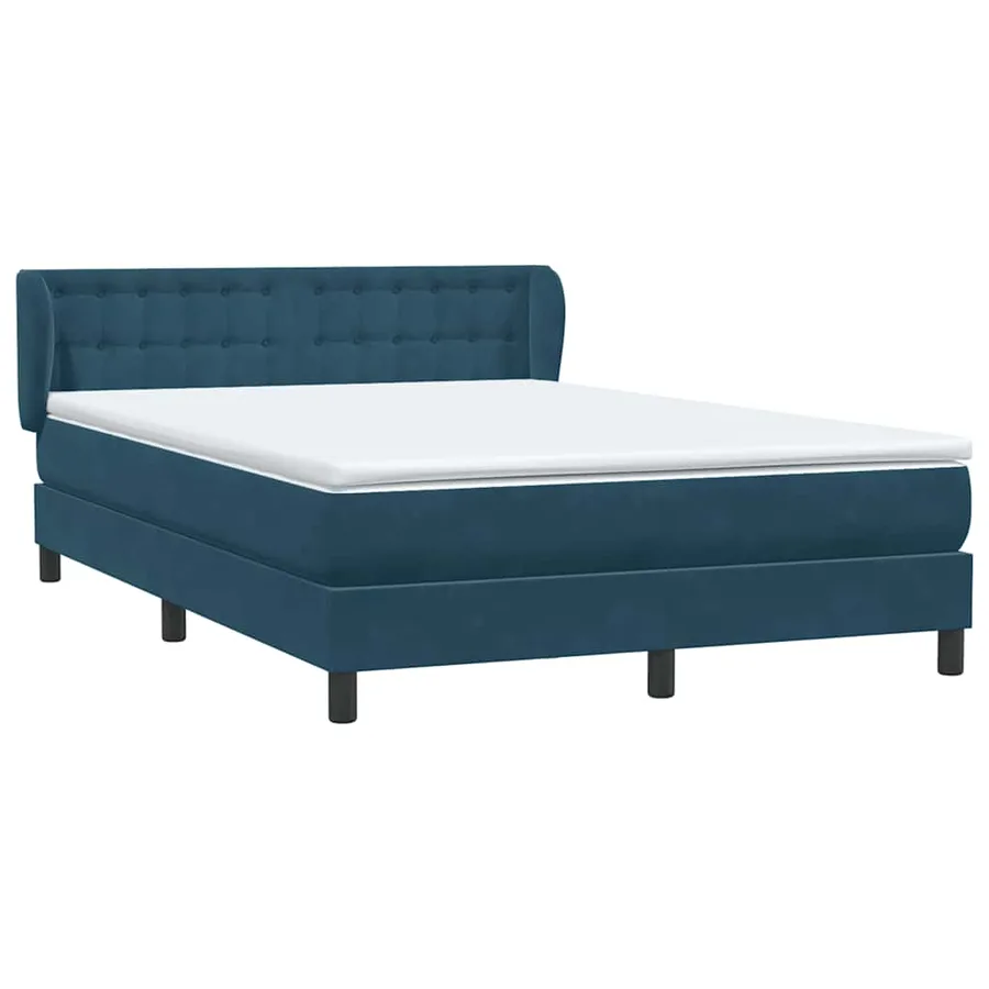 Sommier à lattes de lit et matelas Bleu foncé 160x220cm Velours - 4
