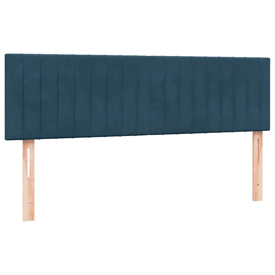 Sommier à lattes de lit et matelas Bleu foncé 160x220cm Velours - 5