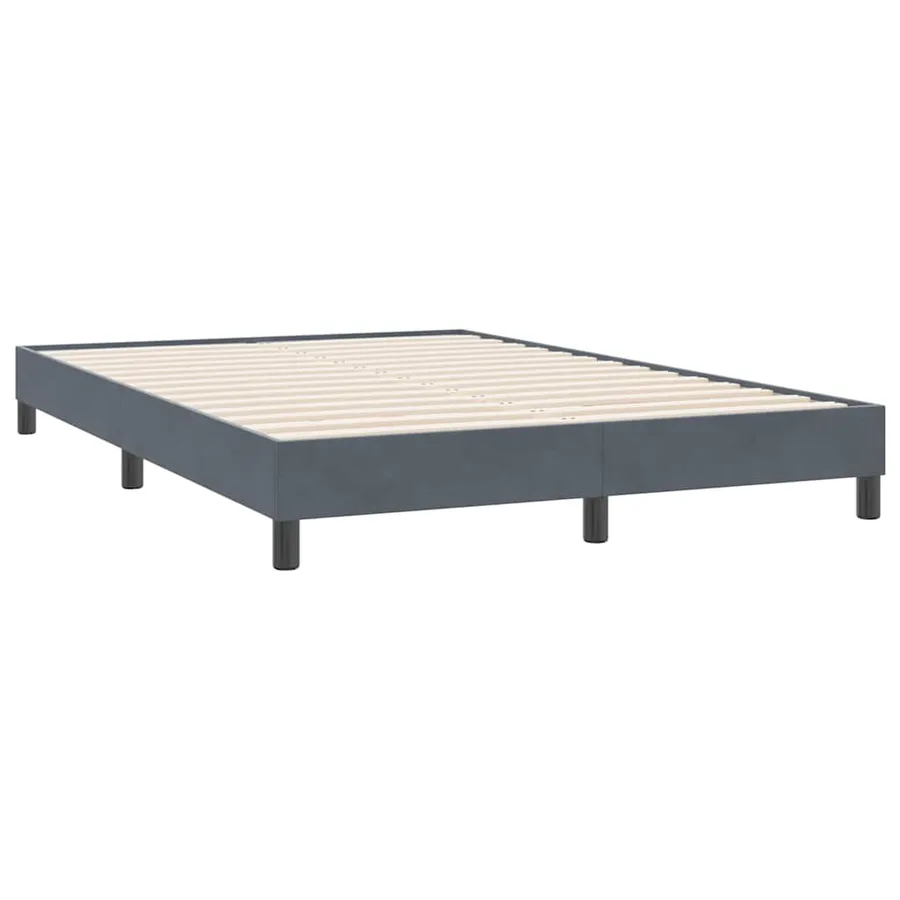 Cadre de lit sans matelas gris foncé 160x220 cm velours - 2