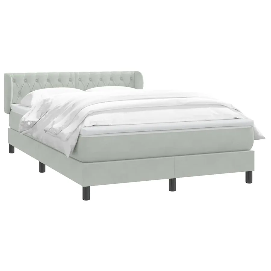 Sommier à lattes de lit et matelas gris clair 160x220cm velours - 3