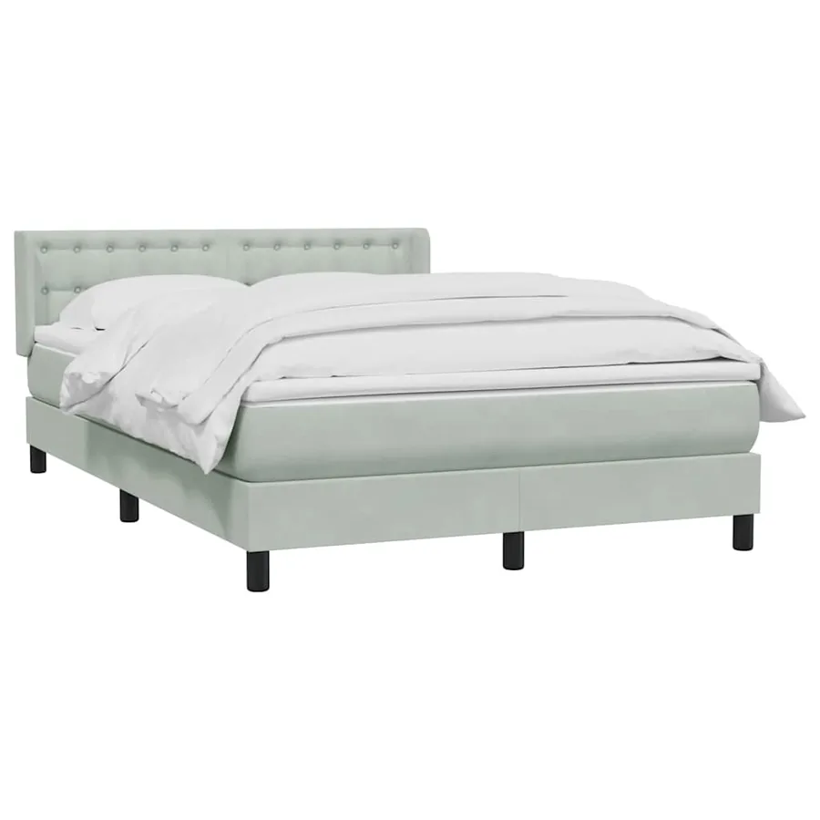 Sommier à lattes de lit et matelas gris clair 160x220cm velours - 3