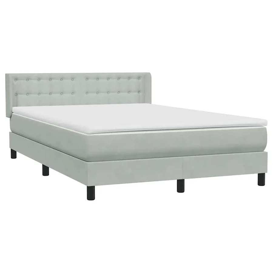 Sommier à lattes de lit et matelas gris clair 160x220cm velours - 4