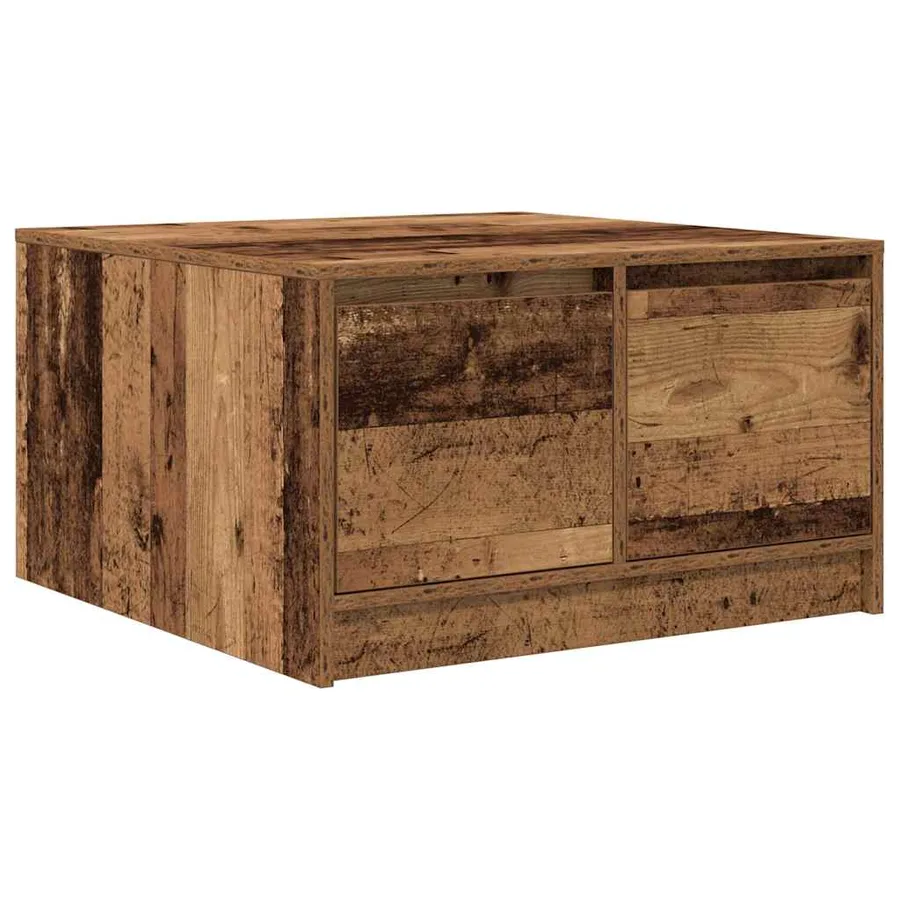 Table basse avec tiroirs vieux bois 70,5x70x40 cm - 8