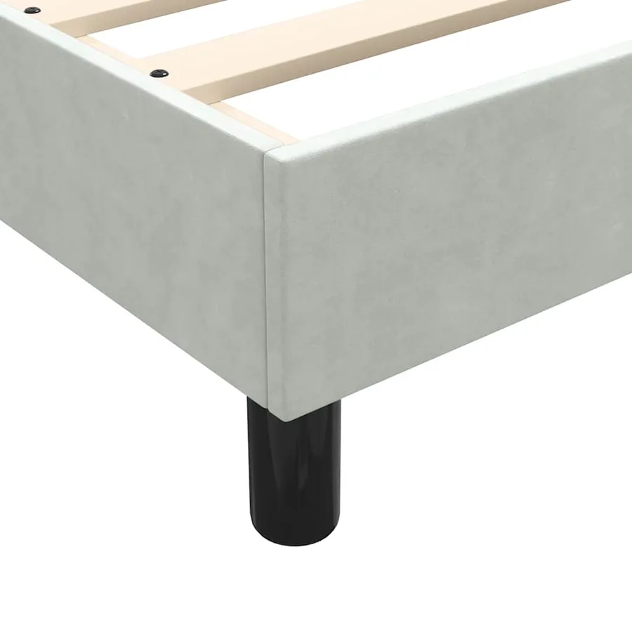 Sommier à lattes de lit et matelas gris clair 160x220cm velours - 10
