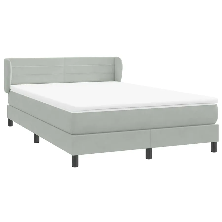 Sommier à lattes de lit et matelas gris clair 160x220cm velours - 4