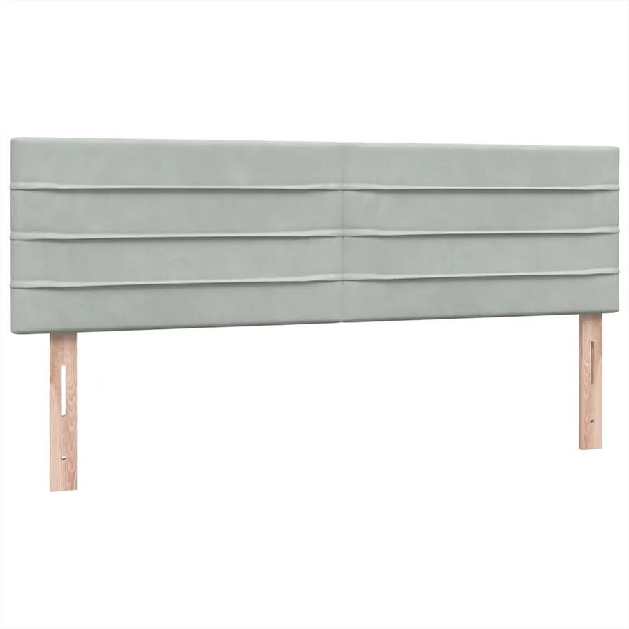 Sommier à lattes de lit et matelas gris clair 160x220cm velours - 8