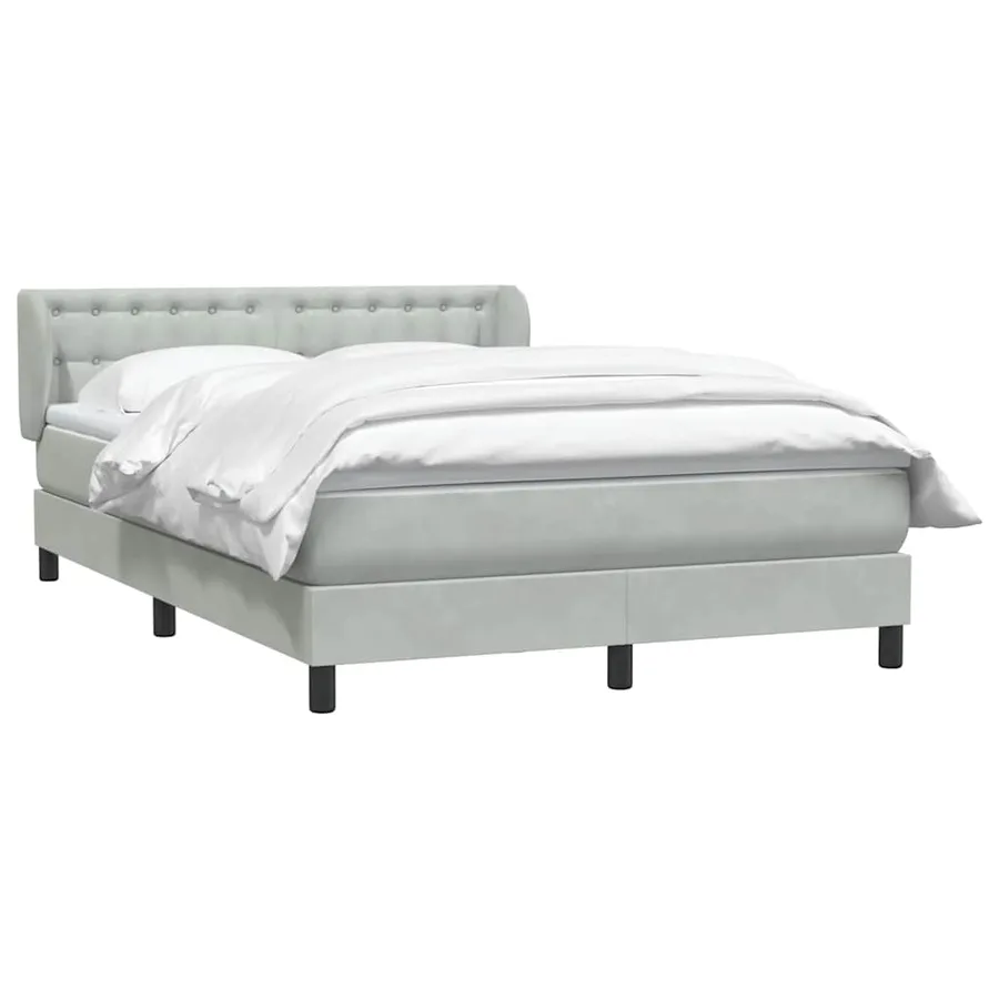 Sommier à lattes de lit et matelas gris clair 160x220cm velours - 3