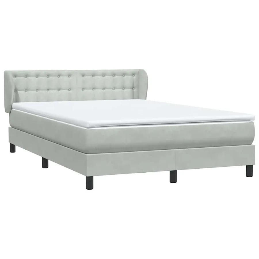 Sommier à lattes de lit et matelas gris clair 160x220cm velours - 4