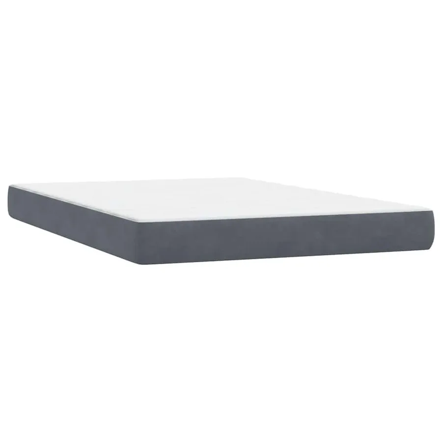 Sommier à lattes de lit et matelas gris foncé 160x220cm velours - 6