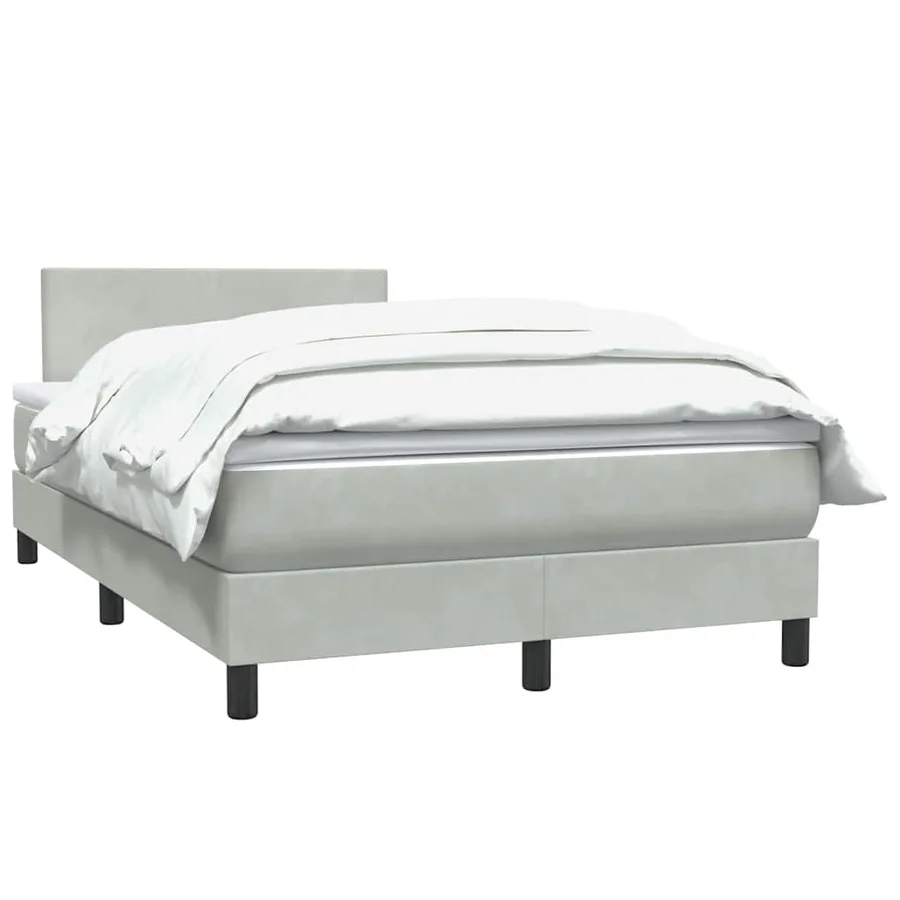 Sommier à lattes de lit et matelas gris clair 120x220cm velours - 3