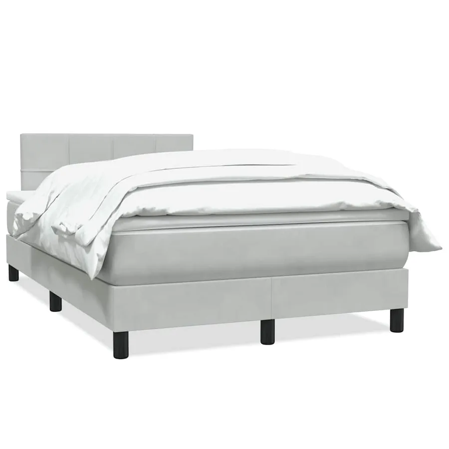 Sommier à lattes de lit et matelas gris clair 120x220cm velours - 2