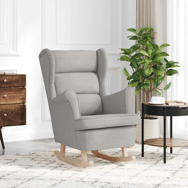 Chaise à bascule gris nuage 74x90x102 cm tissu
