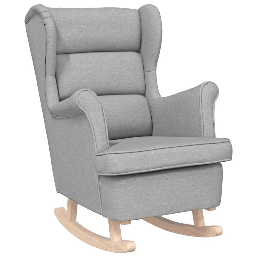 Chaise à bascule gris nuage 74x90x102 cm tissu - 2