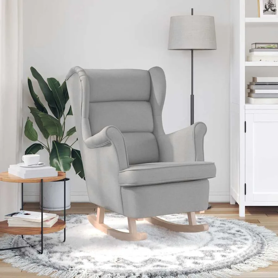 Chaise à bascule gris nuage 74x90x102 cm tissu - 3