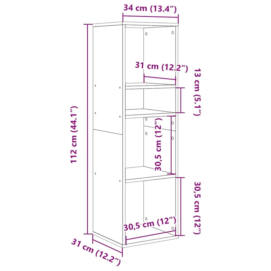 Bibliothèque blanc 34x31x112 cm bois d'ingénierie - 9