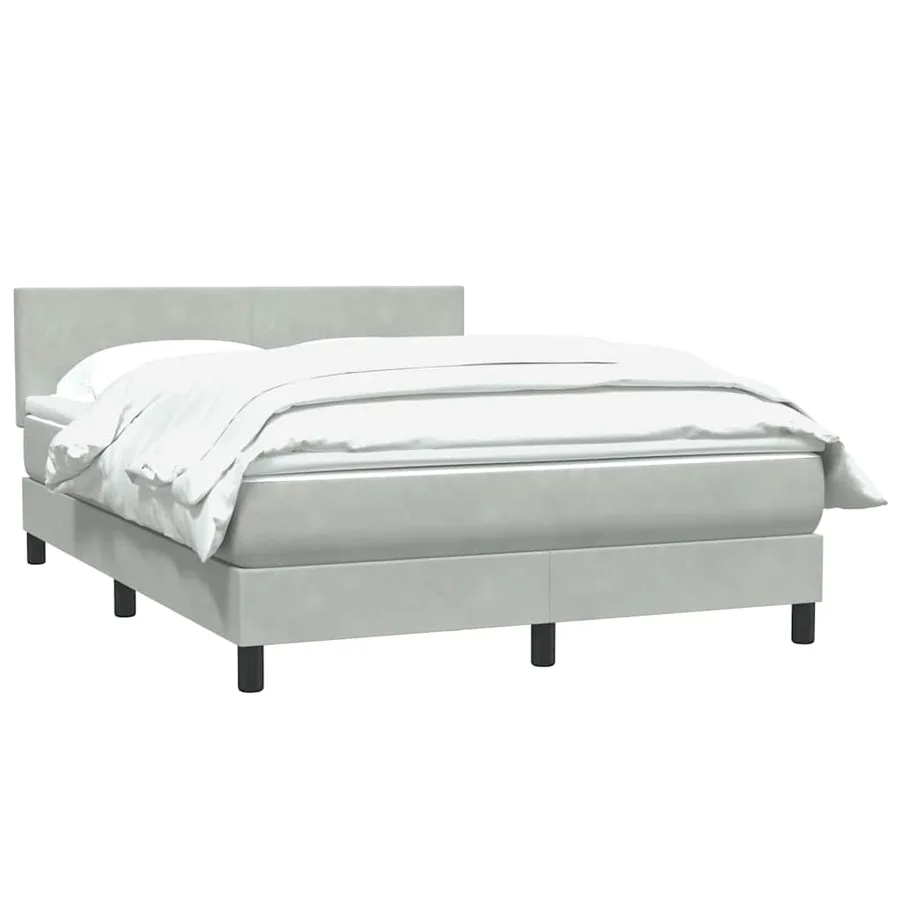 Sommier à lattes de lit et matelas gris clair 140x220cm velours - 3