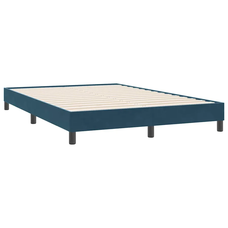 Sommier à lattes de lit et matelas bleu foncé 140x220cm velours - 5