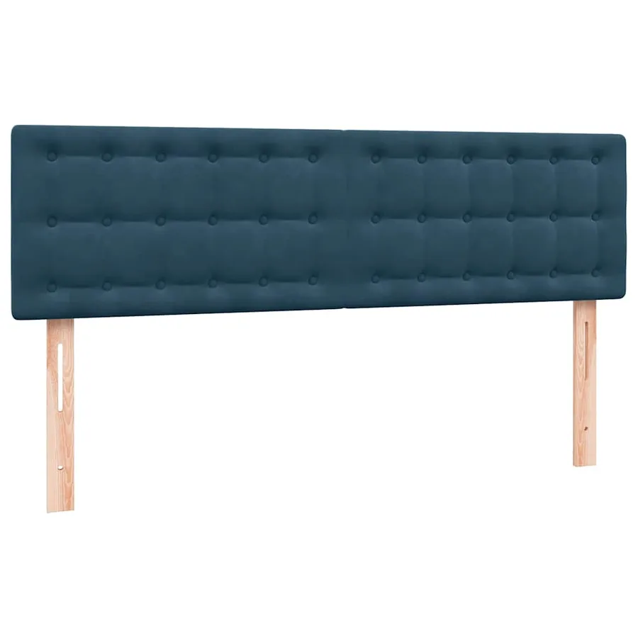 Sommier à lattes de lit et matelas bleu foncé 140x220cm velours - 6